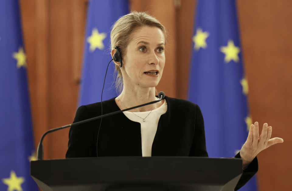 欧盟外交与安全政策高级代表卡拉斯（Kaja Kallas）称，欧盟将讨论审视与以色列的贸易协定。 路透社.png